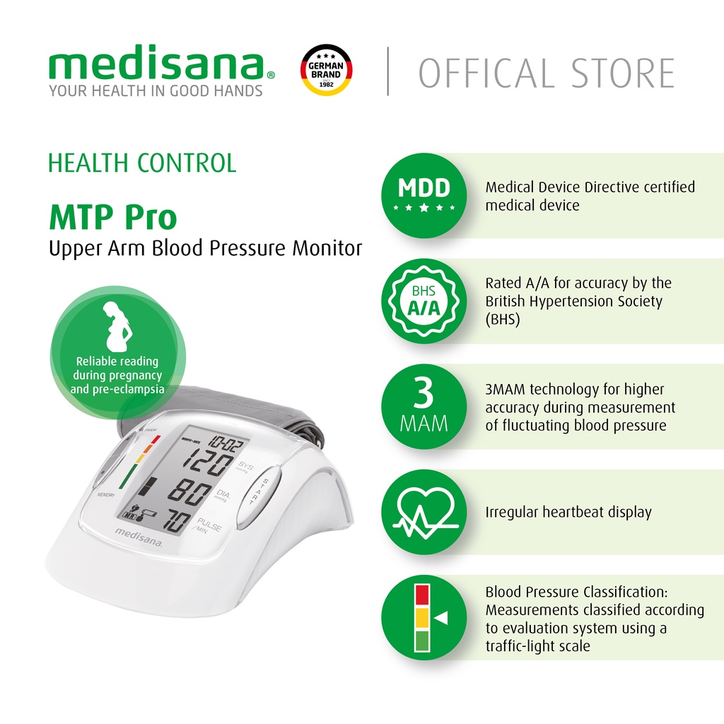 Medisana MTP Pro Blood Pressure Monitor Upper Arm Blood Pressure