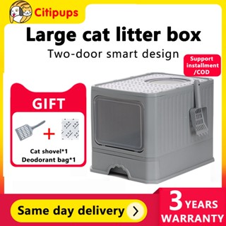 Cat litter box large Full Enclosed Pet Cat Litter Box collapsible Cat Toilet Free cat shovel