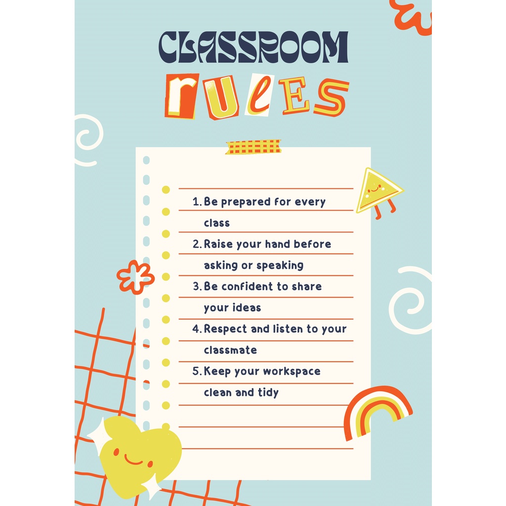 Editable Classroom Rules Wall decor for classrooms for teachers Shopee Philippines