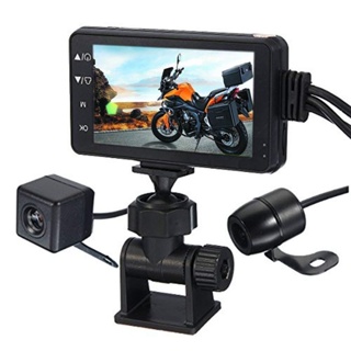 Motorcycle Dash Cam Video Recorder Waterproof Motorbike Dash Cam DVR Front+Rear View Dash Camera
