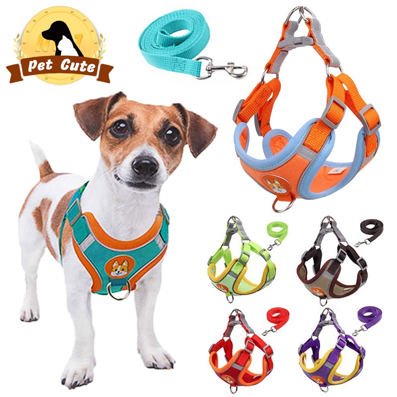 Pet Dog Harness With Leash Pet Adjustable Reflective Harness Vest Puppy Harness Vest for Dog Cat #1