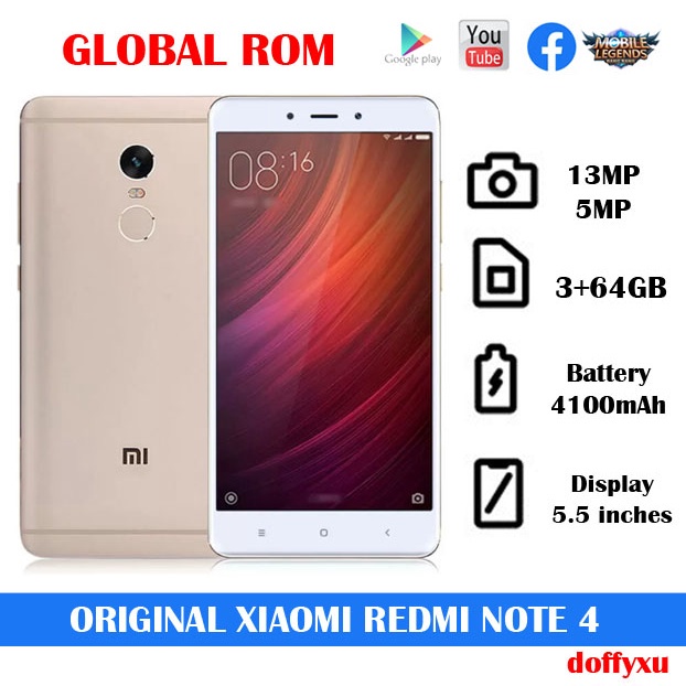 Xiaomi Redmi Note 4 4/64GB Original Global ROM | Shopee Philippines