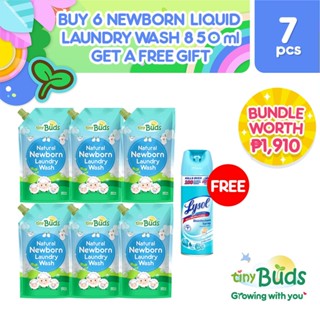 Tiny Buds Newborn Liquid Laundry Wash 850ml Buy 6 Get FREE Lysol Disinfectant Spray For Baby's Room