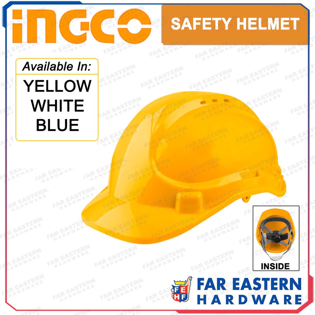 INGCO Hard Hat Safety Helmet Yellow White Blue INHT Shopee Philippines