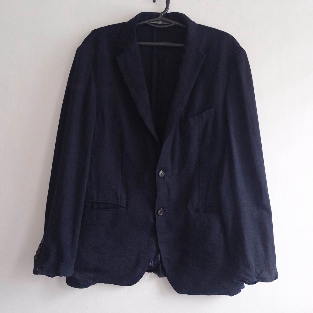 Navy blue cotton knit jacket | Shopee Philippines