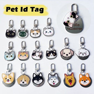 Pet Acrylic Tag 3.5cm Stainless Steel Dog Name Tag Cat Collar Customized  ID Tag Pet Name Keychain Telephone Free Engraving