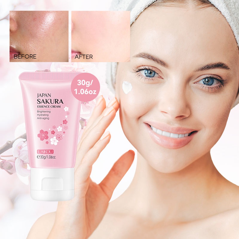 LAIKOU Sakura Essence Cream Brighten Skin Tone Face Moisturizer ...