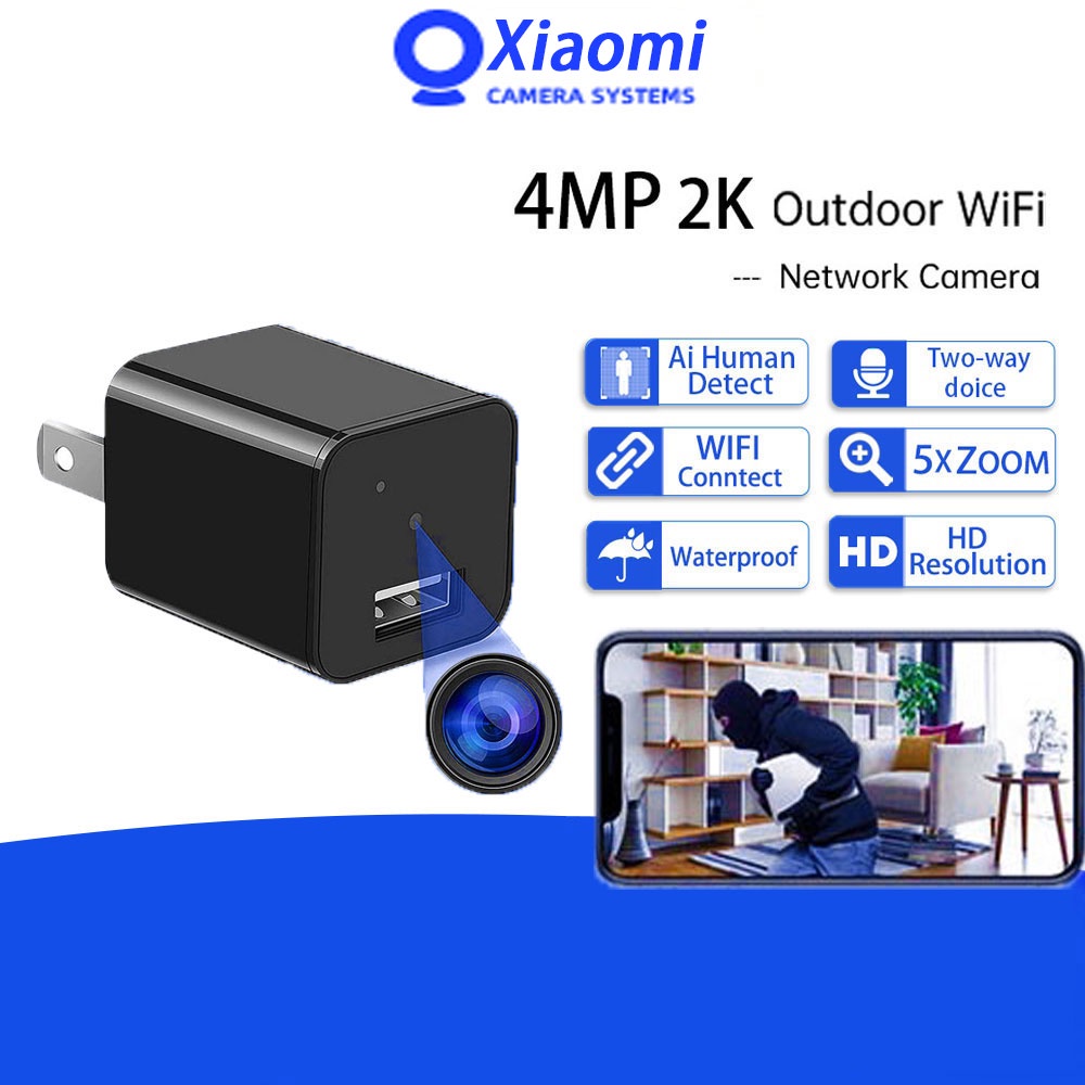 Xiaomi 1080P pinhole camera +128G memory card V380 mini hidden camera Smart camera Spy camera