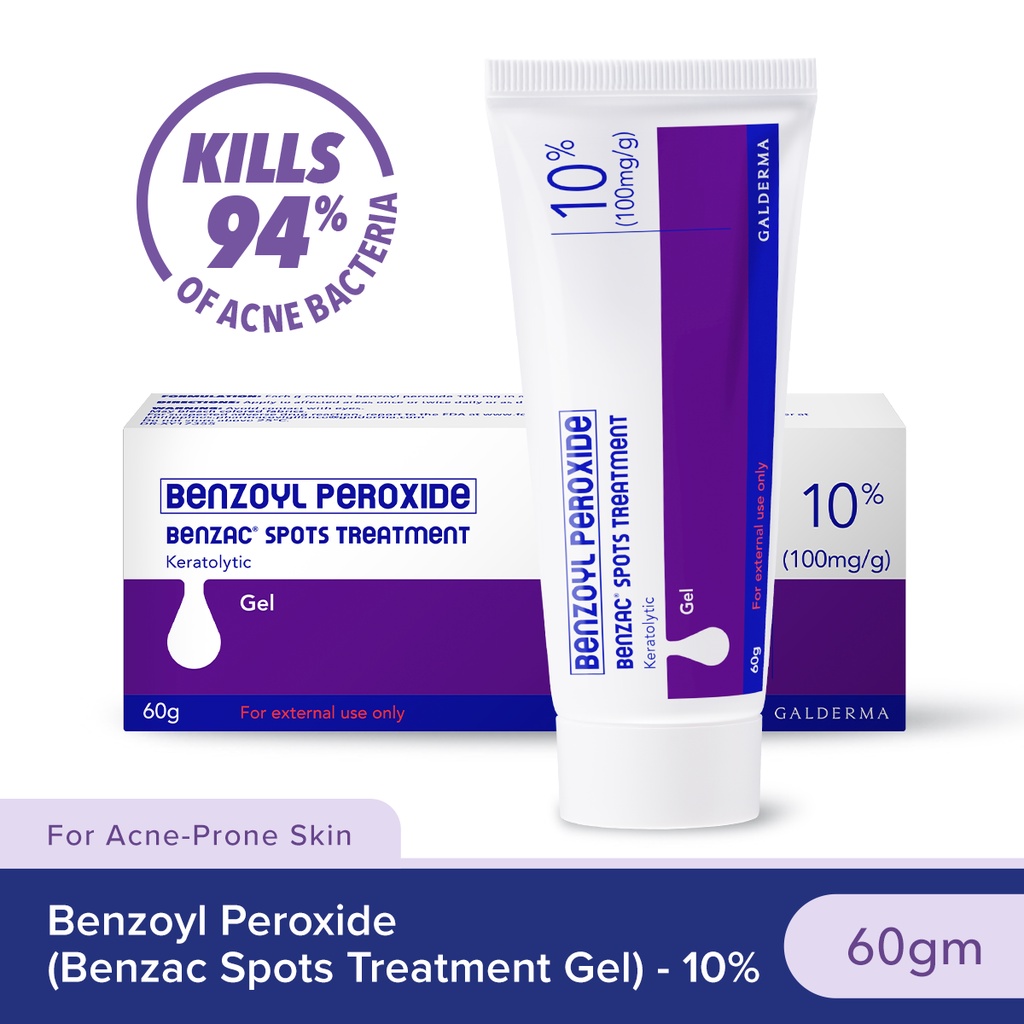 Benzac Benzoyl Peroxide Spots Treatment Gel 10% 60gm [Anti-Acne