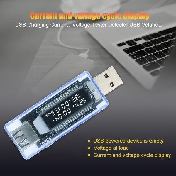 Digital USB Tester Voltmeter Ammeter Amperage Power Detector Reading