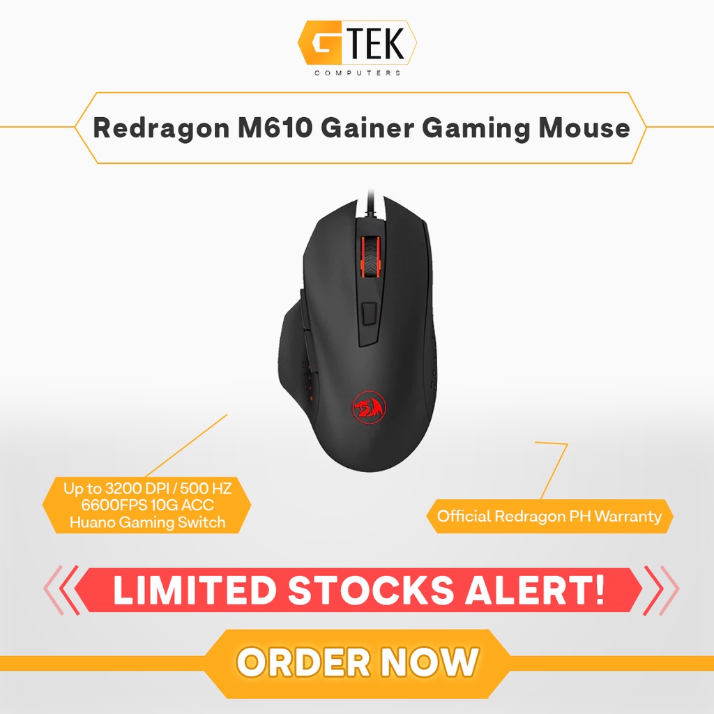 Redragon M610 Gainer 3200 DPI Wired Gaming Mouse | Shopee Philippines