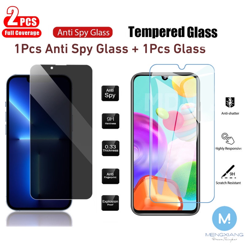 2pcs Anti Spy Privacy Tempered Glass Vivo Y02s Y02 Y16 Y35 Y22s Y22 Y15a Y15s Y20i Y20s Y12s 6916