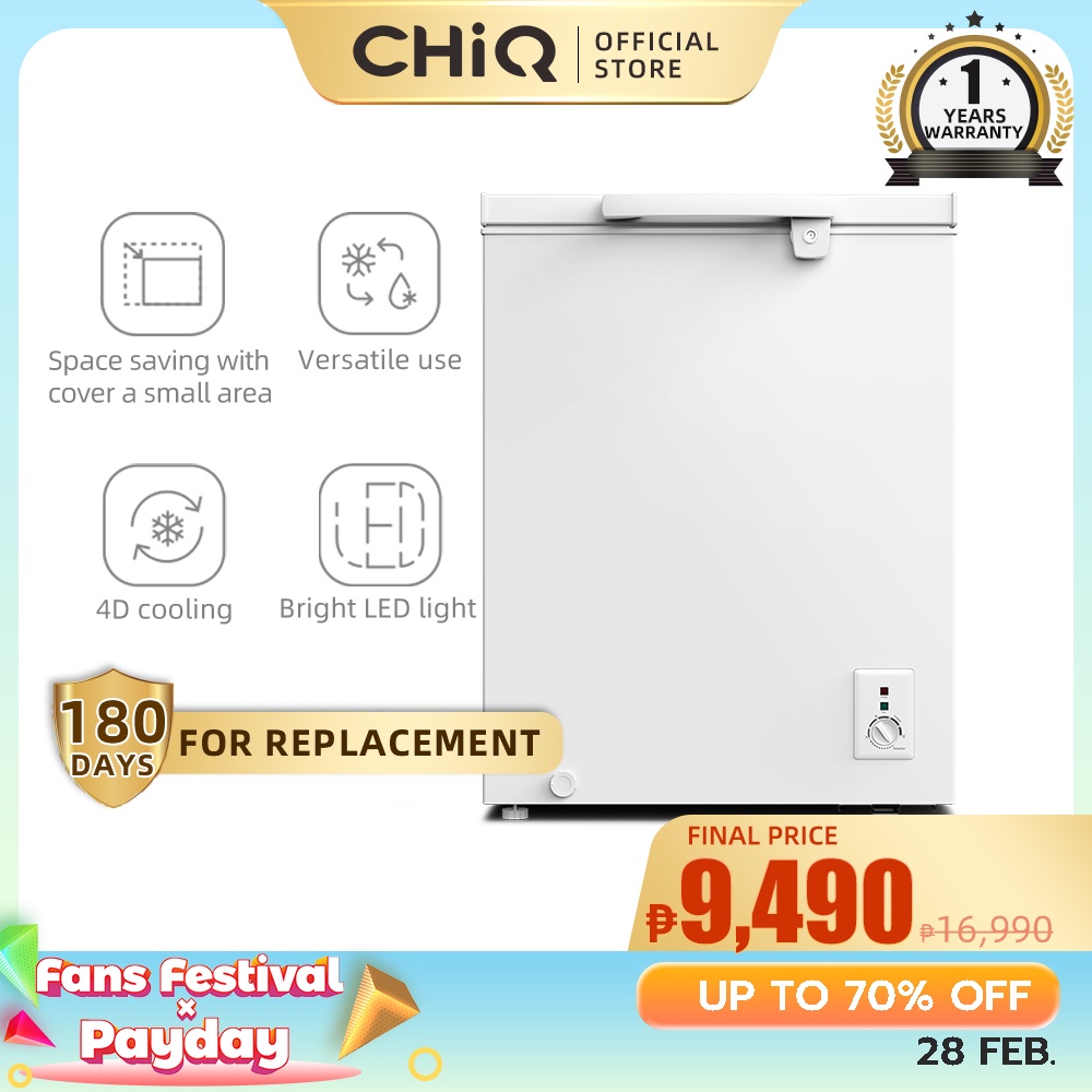 CHiQ CCF05DW 5 cu. ft. Direct Cool chest freezer，4D Cooling ...