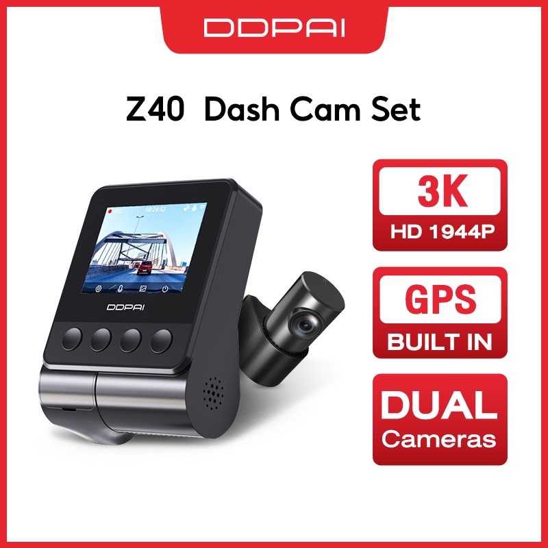 DDPAI Z40 Dash Cam 3K Dual Camera 1944p HD GPS Car Dashcam 140° 24