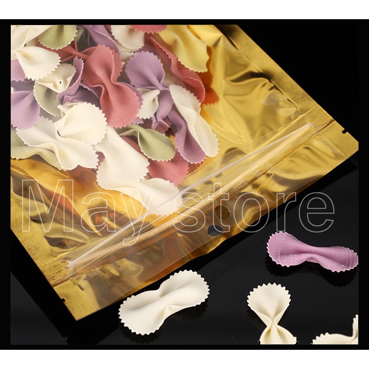 50PCS Gold plastic pouch half transparent stand up pouch ziplock for food plastic sealed packging