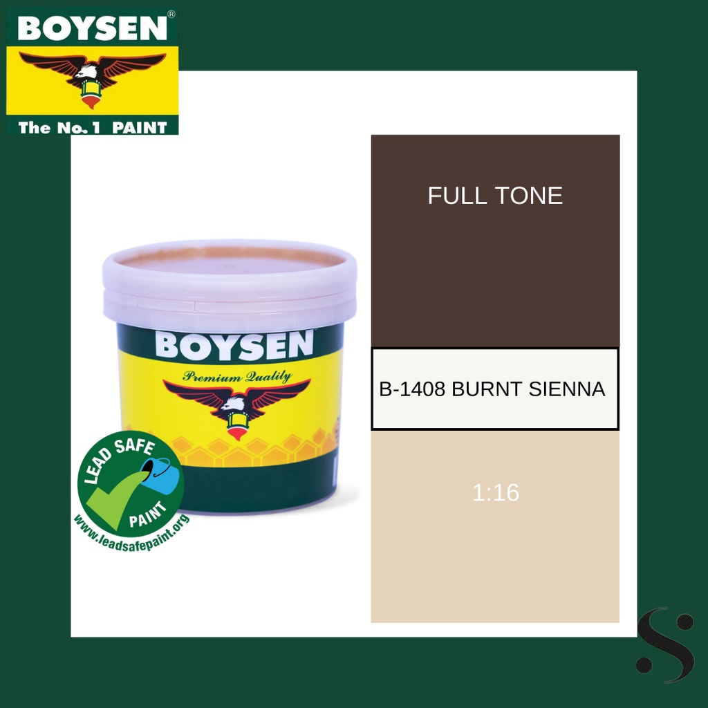 Boysen Latex Color Burnt Sienna B1408 1/4L (Exterior Paint Water Based) Shopee Philippines