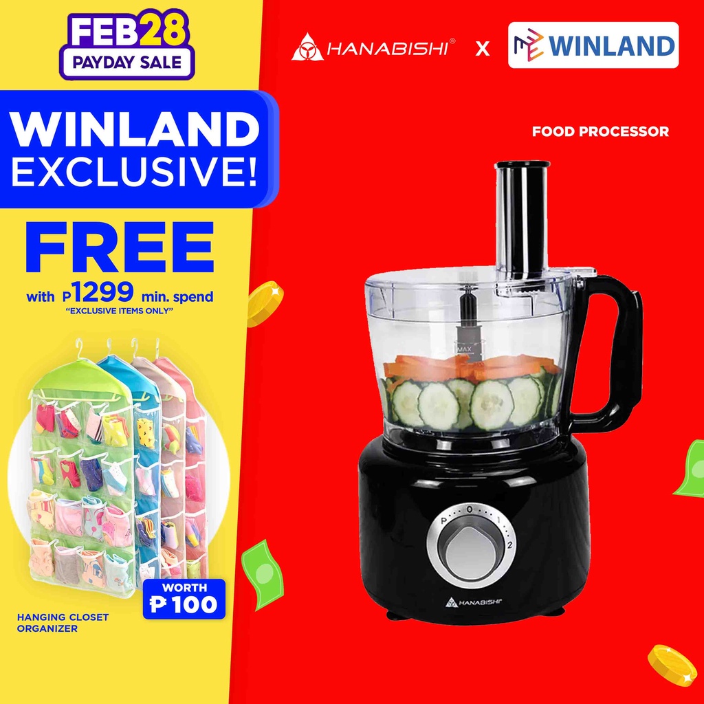 HANABISHI by Winland 9in1 Food Processor Food Chopper bowl with