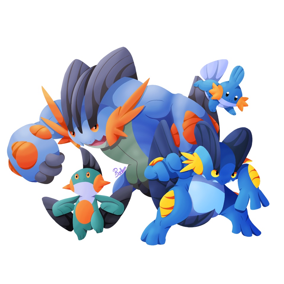 Mudkip Lovers - Pokemon Starters Water - Marshtomp Swampert | Shopee ...