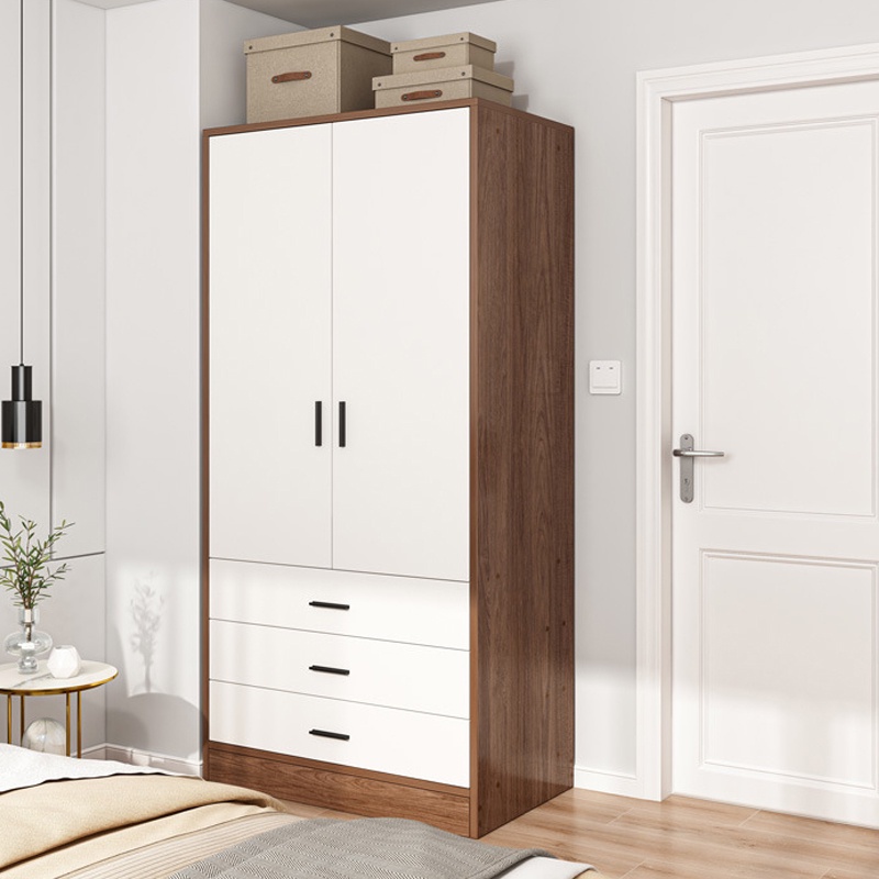 Sanxun Wardrobe Home Bedroom Clothes Storage Wooden Wardrobe