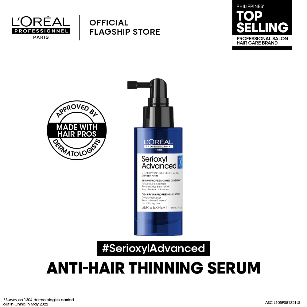 LOreal Professionnel Serioxyl Advanced Anti-Hair Loss Serum for Hair Growth  90ml | Shopee Philippines
