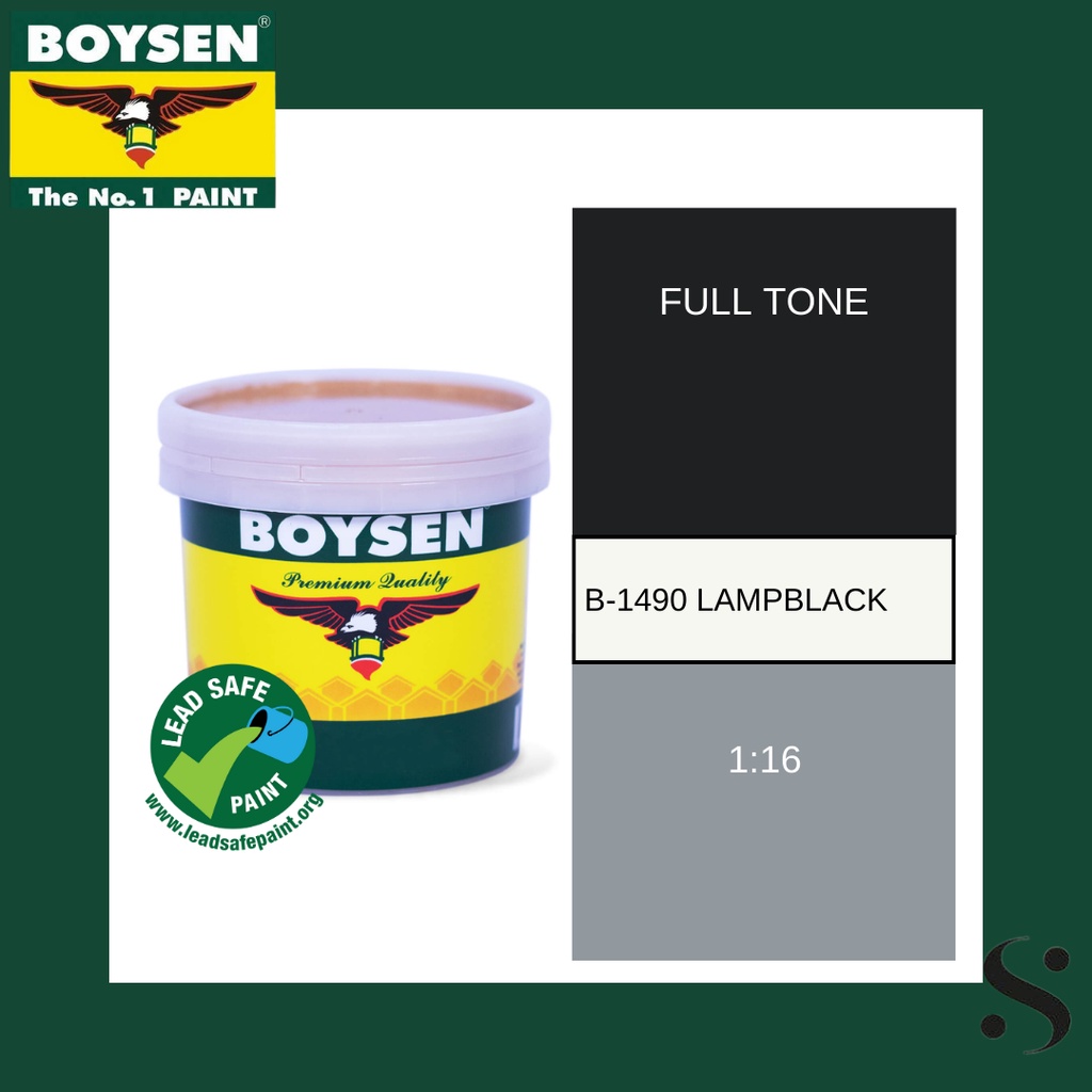 Boysen Latex Color Lampblack B1490 1/4L (Exterior Paint Water Based