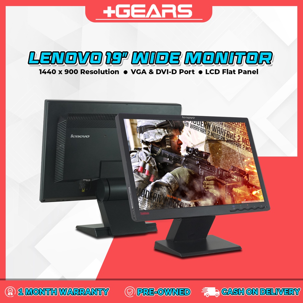 LENOVO THINKVISION 19 inches WIDE MONITOR with STAND free VGA cable