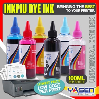 INKPIU 100ml Universal Refill Dye Ink Compatible for Epson HP Canon Brother