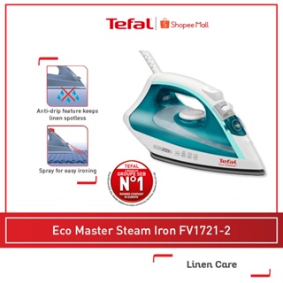 TEFAL Ecomaster Steam Iron FV1721 W/ Nonstick Soleplate, Energy Saving 24/g min steam, 80g/min Boost