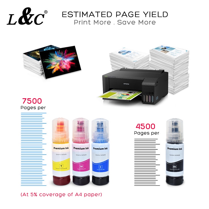 Hot Sales Landc Ink 003 Epson Inkjet Printer Refill Dye Ink Compatible L3110 L3150 L3116 L3156 1330