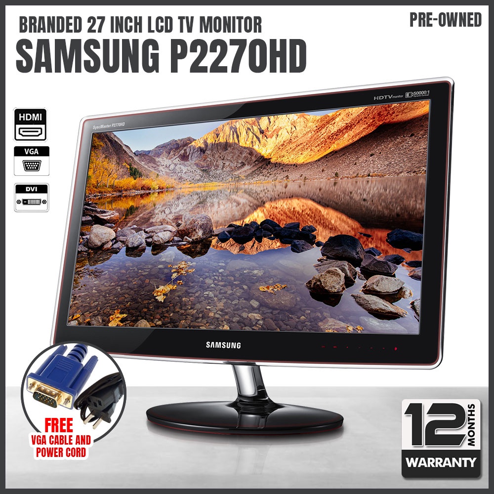 Samsung P2270hd 27 Inch Lcd Tv Monitor Hdtv Tuner Full Hd 1080p Resolution Shopee Philippines 7676