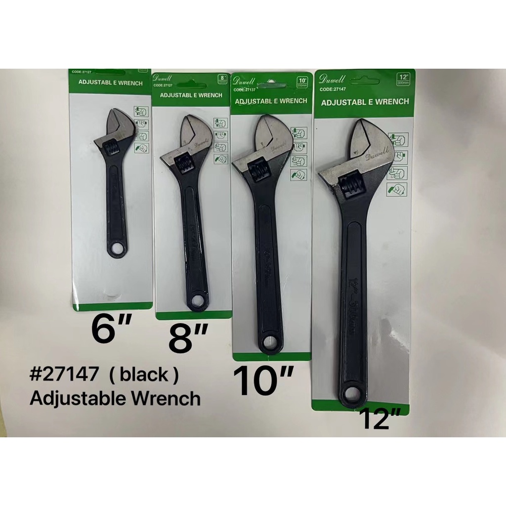 Duwell Adjustable Wrench Black Heavy Duty Stainless Lyabe Liyabe