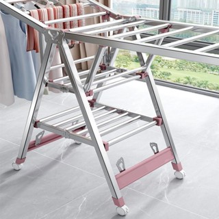 Sampayan Heavy Duty Stainless Steel Cloth Drying Rack with Wheel Sampayan Indoor Outdoor Rack #6