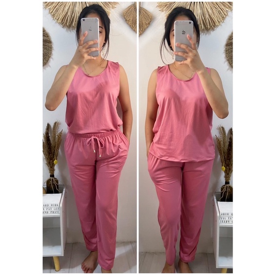 PLAIN SANDO PAJAMA TERNO | Shopee Philippines