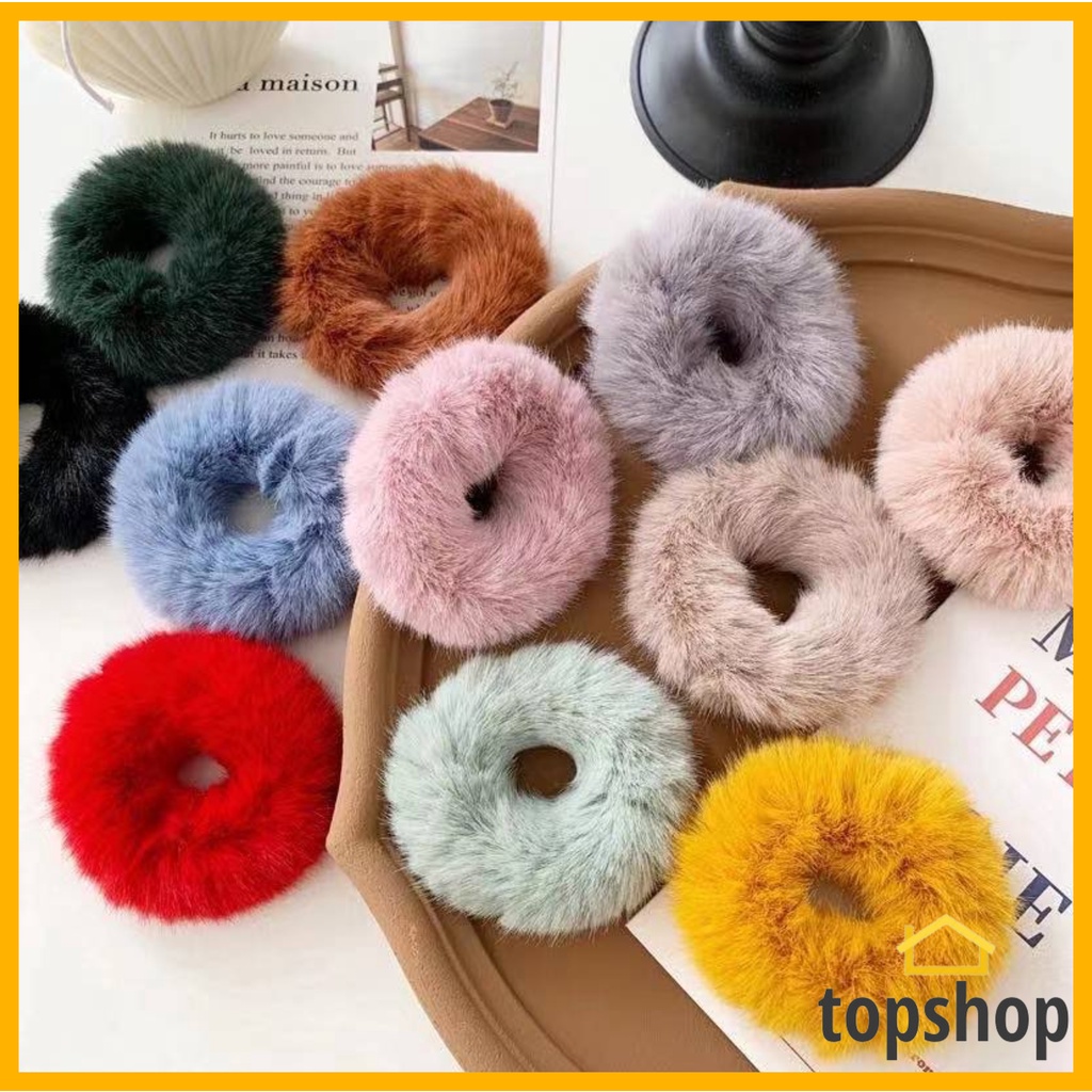 TOPSHOP 1pc Faux Fur Hair Scrunchies Fur Hair Ties Fuzzy Hair Band Rope  Wristband Hair Ring Ponytail | Shopee Philippines