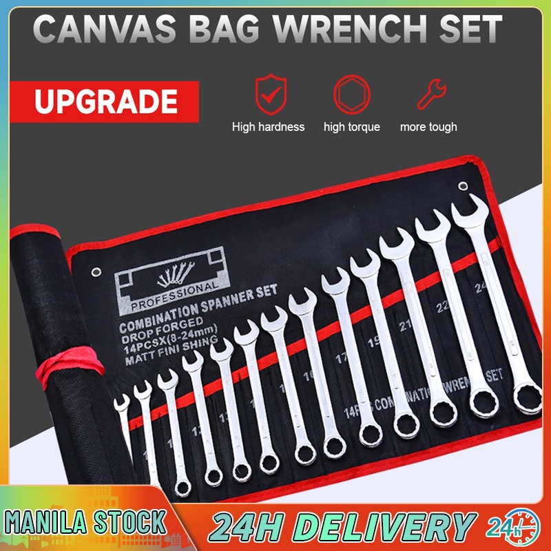 14pcs 8-24mm Combination Spanner Wrench Set Professional Hardness ...