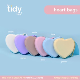 The Tidy Concept Heart Zip Bag - Reusable Silicone Bag with Zipper and Strap