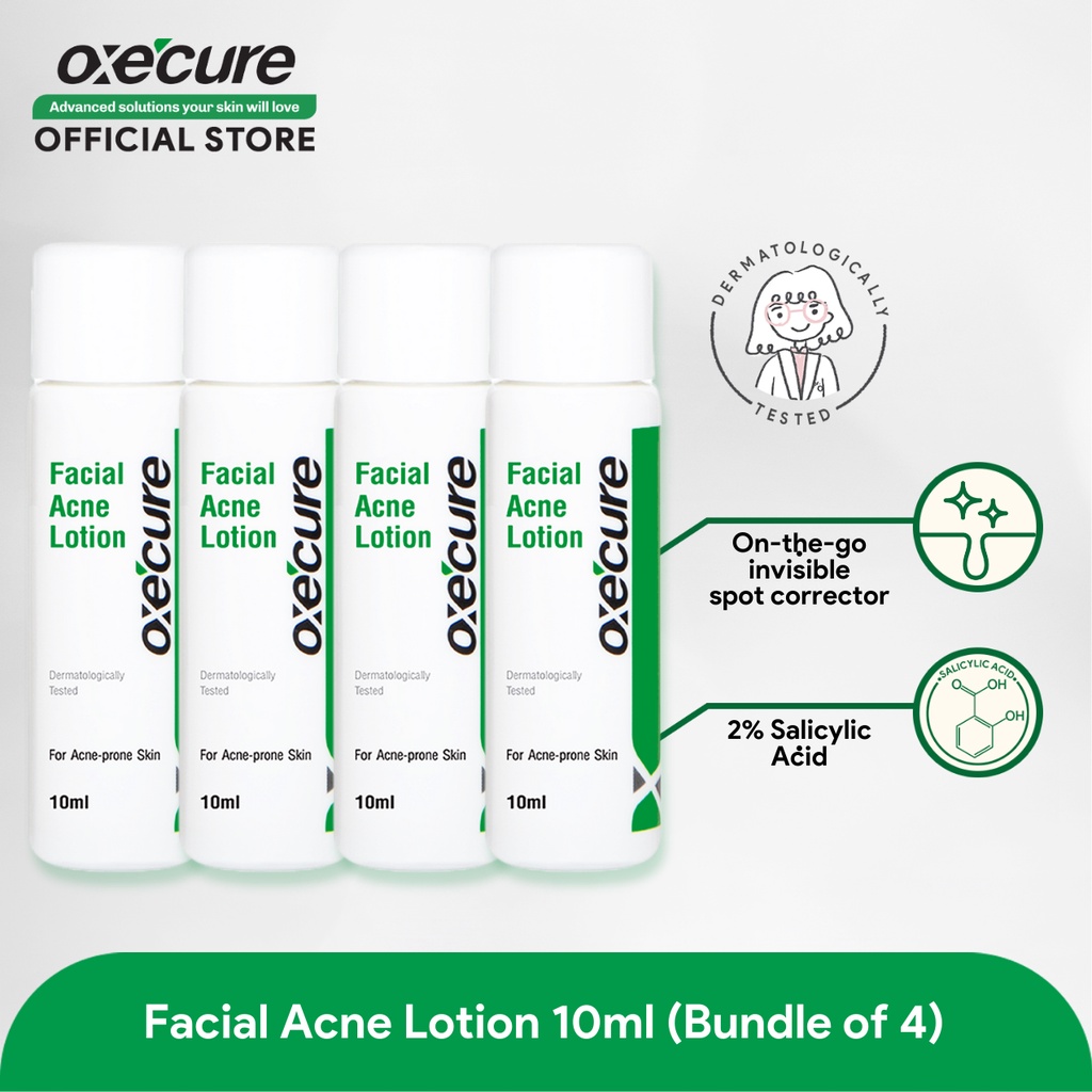 OXECURE Facial Acne Lotion 10ml, Bundle of 4 Shopee Philippines