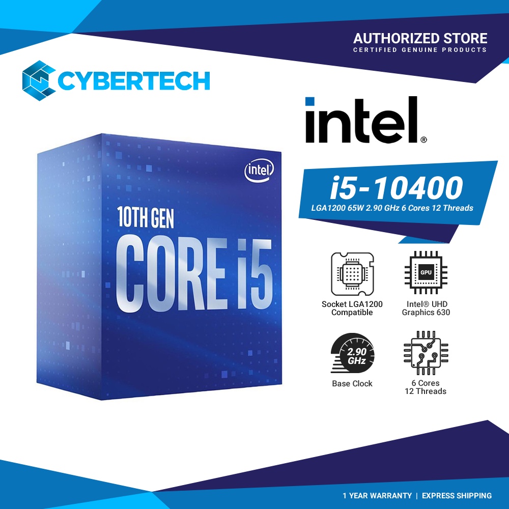 Intel Core i5-10400 Comet Lake 6-Core 2.9 GHz LGA 1200 65W BX8070110400