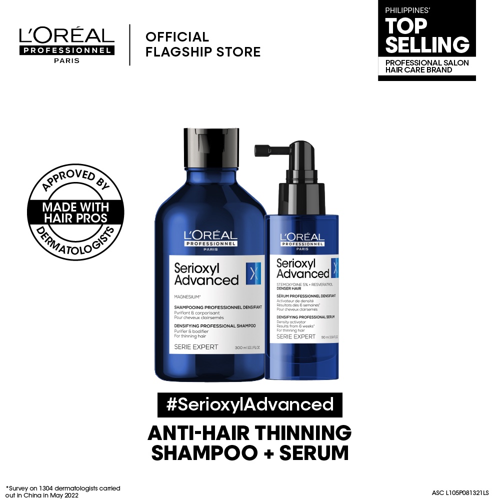 LOreal Professionnel Serioxyl Anti-Hair Loss Hair Serum and Shampoo for Hair  Growth | Shopee Philippines