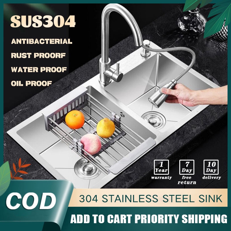 Kitchen sink 304 stainless steel sink thickness 2.2MM kitchen sink 81*43*20CM sink advanced sink