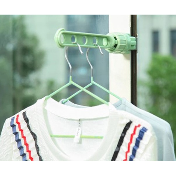5 Holes Adjustable Clothes Hanger Window Frame Drying Rack Shopee