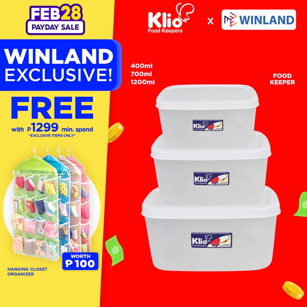 KLIO by Winland Square Stackable Food Keeper Kitchenware Container