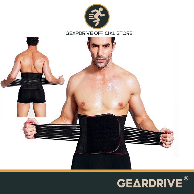 GEARDRIVE Lumbar Support Belt Back Brace For Lower Relief Pain
