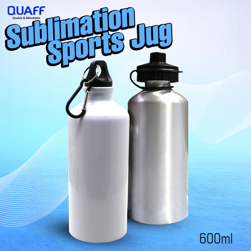 Quaff 600ml Sublimation Printable Sports Jug White & Silver Water Bottle Shopee Philippines