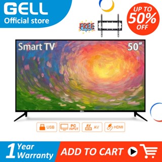 GELL 50 inches smart tv flat on sale screen tv Android TV with free barcket television