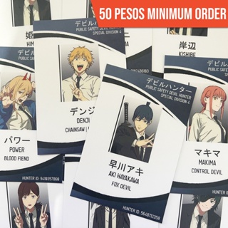 [NO BACKPRINT] Chainsaw Man Anime Devil Hunter ID Cards (MATTE PAPER)