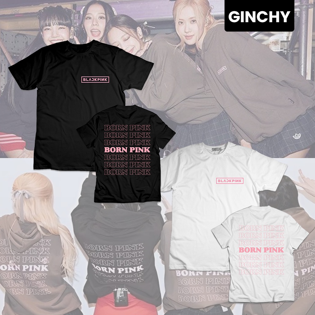 T-Shirt BlackPink Photo Tee Logo Officiel - Homme Blanc