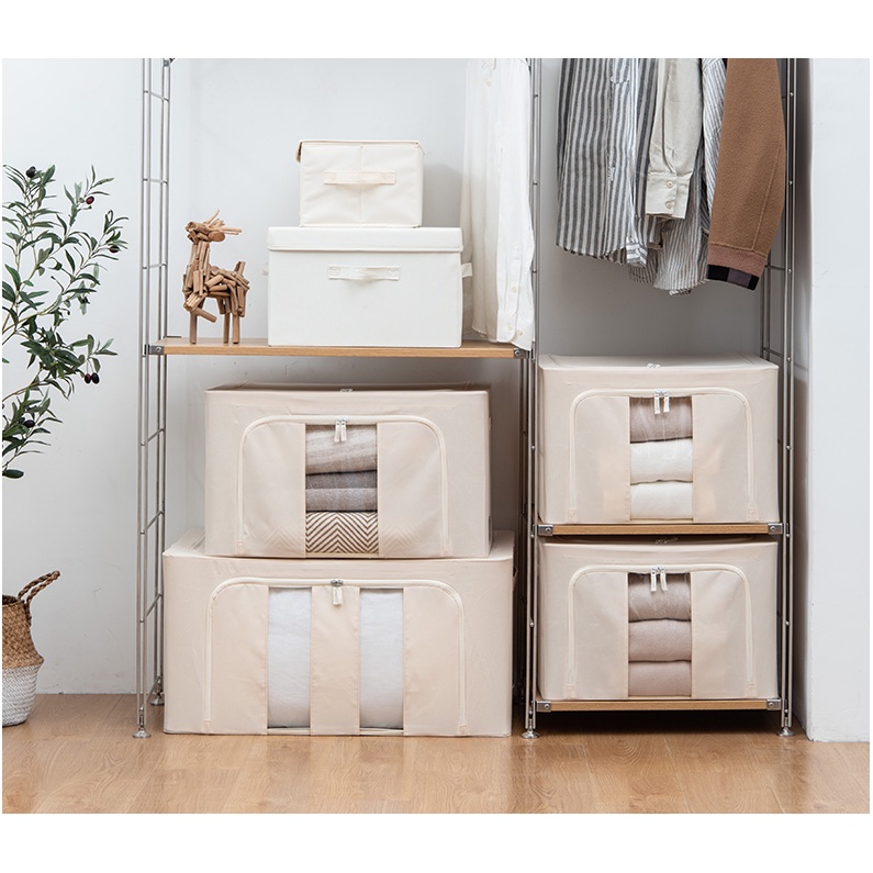 125L Oxford Thicken steel frame loadbearing Closet Wardrobe Cloth