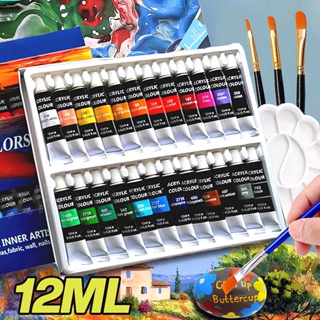 12ML Acrylic Paint Set Oil Watercolor Pigments DIY Wall Drawing Painting Art Supplies 12/24color