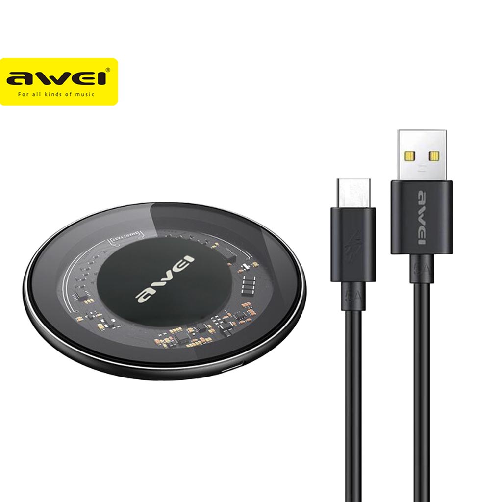 Awei W21 Portable Transparent Wireless Fast Charger 15W Quick Charge ...